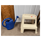 Shed… Plastic stepstool and watering can, see pictures for details.