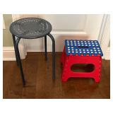 Master… Folding stepstool, also comes with round metal table/plant stand, see pictures for details.