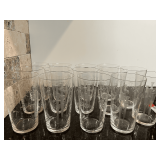 KIT…Noritake Sasaki Bamboo Etched Clear Glass Tumbler MCM Japan, set of 14, seller states this glassware maybe hand blown and approximately 65 years old. See pictures for details. ￼