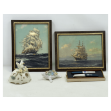 KIT… Home decor assortment to include framed art prints, porcelain turtle pin cushion, and more. See pictures for details. ￼