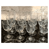 KIT…Noritake Sasaki Bamboo Etched Clear Glass stemmed cordial/aperitif glassware, MCM Japan, set of 12, seller states this glassware maybe hand blown and approximately 65 years old. See pictures for
