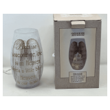 DR… “Heaven in our Home” lighted glass vase, comes with original box, see pictures for details.