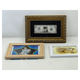 DR… Framed home decor, includes Elvis memorabilia, three pieces total, see pictures for details.