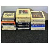 Collection of 12 Assorted Music 8-Track Tapes