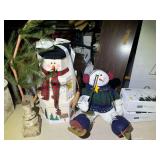 Winter Holiday Decor Collection with Snowman Figures and Mini Light Sets