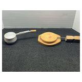 Kitchen Utensil Set with Aluminum Melting Pot and Wooden Press