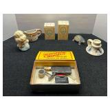 Assorted Decorative Figurines, Ceramics, and Collectible Boxed Items