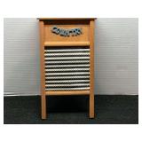 Country Decorative Washboard with Metal Scrubbing Surface