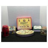 Collection of Five Decorative Metal Storage Tins