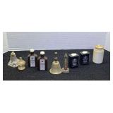 Vintage collectible salt and pepper shakers, brass bell, and more. See pictures or details.