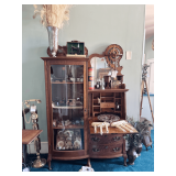 ANTIQUE BOILEAU SIDE BY SIDE SECRETARY - See Photos, glass needs replacing.