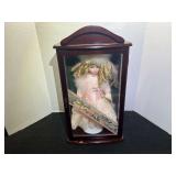 Little Ladies Limited Edition Porcelain Doll in Wood and Glass Display Cabinet