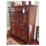 ANTIQUE EMPIRE MAHOGANY DROP FRONT DESK