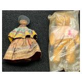 Folk art Fabric Doll and Avon Breast Cancer Crusade Plush Bear