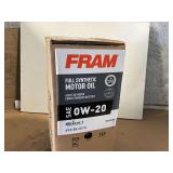 6 GALLONS OF FRAM SAE 0W – 20 FULL SYNTHETIC MOTOR OIL
