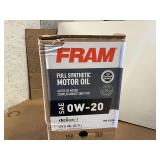 6 GALLONS OF FRAM SAE 0W – 20 FULL SYNTHETIC MOTOR OIL