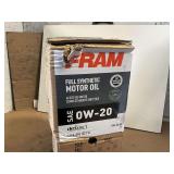 6 GALLONS OF FRAM SAE 0W – 20 FULL SYNTHETIC MOTOR OIL