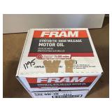 ONE CASE, CONSISTING OF SIX BOTTLES OF FRAM SAE 0W-20 SYNTHETIC HIGH MILEAGE MOTOR OIL