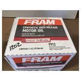 ONE CASE, CONSISTING OF SIX BOTTLES OF FRAM SAE 0W-20 SYNTHETIC HIGH MILEAGE MOTOR OIL
