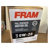 6 GALLONS OF FRAM SAE 0W – 20 FULL SYNTHETIC MOTOR OIL