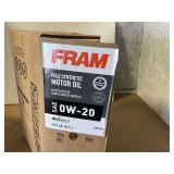 6 GALLONS OF FRAM SAE 0W – 20 FULL SYNTHETIC MOTOR OIL