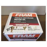 ONE CASE, CONSISTING OF SIX BOTTLES OF FRAM SAE 0W-20 SYNTHETIC HIGH MILEAGE MOTOR OIL