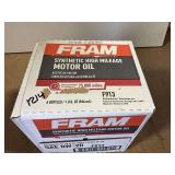 ONE CASE, CONSISTING OF SIX BOTTLES OF FRAM SAE 0W-20 SYNTHETIC HIGH MILEAGE MOTOR OIL
