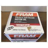 ONE CASE, CONSISTING OF SIX BOTTLES OF FRAM SAE 0W-20 SYNTHETIC HIGH MILEAGE MOTOR OIL