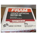 ONE CASE, CONSISTING OF SIX BOTTLES OF FRAM SAE 0W-20 SYNTHETIC HIGH MILEAGE MOTOR OIL