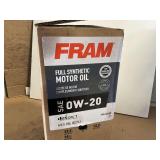 6 GALLONS OF FRAM SAE 0W – 20 FULL SYNTHETIC MOTOR OIL