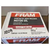 ONE CASE, CONSISTING OF SIX BOTTLES OF FRAM SAE 0W-20 SYNTHETIC HIGH MILEAGE MOTOR OIL