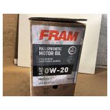 6 GALLONS OF FRAM SAE 0W – 20 FULL SYNTHETIC MOTOR OIL