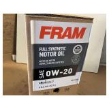 6 GALLONS OF FRAM SAE 0W – 20 FULL SYNTHETIC MOTOR OIL