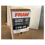 6 GALLONS OF FRAM SAE 0W – 20 FULL SYNTHETIC MOTOR OIL