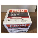 ONE CASE, CONSISTING OF SIX BOTTLES OF FRAM SAE 0W-20 SYNTHETIC HIGH MILEAGE MOTOR OIL