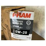 6 GALLONS OF FRAM SAE 0W – 20 FULL SYNTHETIC MOTOR OIL
