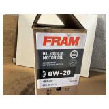 6 GALLONS OF FRAM SAE 0W – 20 FULL SYNTHETIC MOTOR OIL
