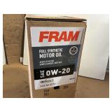 6 GALLONS OF FRAM SAE 0W – 20 FULL SYNTHETIC MOTOR OIL