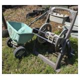 Scott’s seed spreader, also includes a plastic hose reel, see pictures or details.