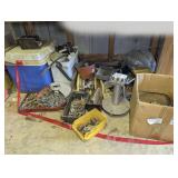 Assorted Hardware Bins, Fasteners, Cooler, and More in Floor Area Marked 5013