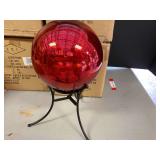 D3-Lighted gazing balls, three red, one green. Still new in the boxes, see pictures for details.