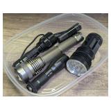 Assorted LED Flashlight Lot featuring UltraFire, Sky Ray, and Cree Models