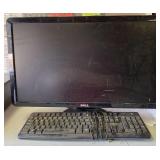 D5 – Dell monitors, two pieces, comes with Logitech keyboard, approximately 16”, and 24”, working condition unknown, see pictures or details.