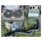 Red Dot corporation air-conditioning unit with accessories, designed for HMMWV (Humvee) or H1 vehicles, working condition unknown. See pictures for details.