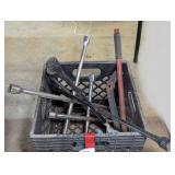 Crate with lug wrenches, and more. See pictures for details.