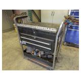 Rolling Steel Tool Cart with Chest and Assorted Hand Tools, Hardware, and More