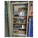 Tennsco Metal Storage Cabinet Filled with Tools, Automotive Supplies, and More