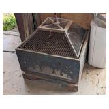 Outdoor fire pit with spark arrestor, see pictures for details.