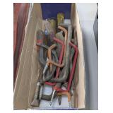 Shop storage hooks, assorted wood chisels, and more. See pictures for details.