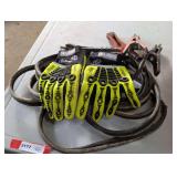 Jumper cables, and racing gloves. See pictures for details.
